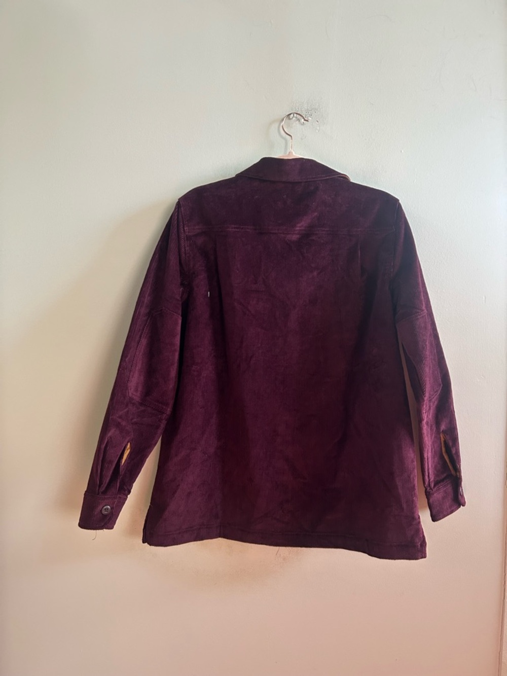 Wildfang Corduroy button down shirt burgundy small - Picture 4 of 4